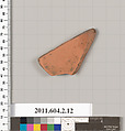 Terracotta fragment of a neck-amphora (jar), Terracotta, Greek, Attic