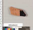 Terracotta fragment of a neck-amphora (jar), Terracotta, Greek, Attic