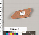 Terracotta fragment of a neck-amphora (jar), Terracotta, Greek, Attic