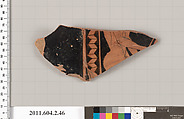 Terracotta fragment of a pelike (jar), Terracotta, Greek, Attic