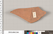 Terracotta fragment of a pelike (jar), Terracotta, Greek, Attic