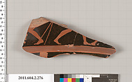 Terracotta fragment of a volute-krater (bowl for mixing wine and water), Terracotta, Greek, Attic