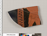 Terracotta fragment of a pelike (jar), Terracotta, Greek, Attic