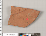 Terracotta fragment of a pelike (jar), Terracotta, Greek, Attic