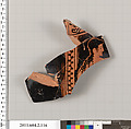 Terracotta fragment of a pelike (jar), Terracotta, Greek, Attic
