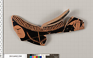 Terracotta fragment of a stamnos (jar), Terracotta, Greek, Attic
