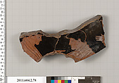 Terracotta fragment of a pelike (jar), Terracotta, Greek, Attic