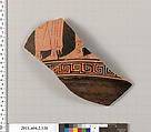 Terracotta fragment of a pelike (jar), Terracotta, Greek, Attic