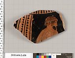 Terracotta fragment of a column-krater (bowl for mixing wine and water), Terracotta, Greek, Attic