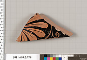 Terracotta fragment of a calyx-krater (bowl for mixing wine and water), Terracotta, Greek, Attic