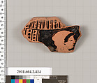 Terracotta fragment of a column-krater (bowl for mixing wine and water), Terracotta, Greek, Attic
