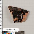 Terracotta fragment of a column-krater (bowl for mixing wine and water), Terracotta, Greek, Attic