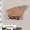 Terracotta fragment of a column-krater (bowl for mixing wine and water), Terracotta, Greek, Attic