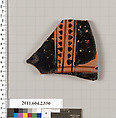 Terracotta fragment of a column-krater (bowl for mixing wine and water), Terracotta, Greek, Attic