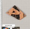 Terracotta fragment of a column-krater (bowl for mixing wine and water), Terracotta, Greek, Attic