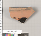 Terracotta fragment of a column-krater (bowl for mixing wine and water), Terracotta, Greek, Attic