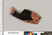 Terracotta fragment of a column-krater (bowl for mixing wine and water), Terracotta, Greek, Attic