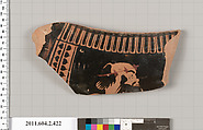 Terracotta fragment of a column-krater (bowl for mixing wine and water), Terracotta, Greek, Attic