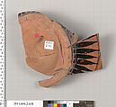 Terracotta fragment of a column-krater (bowl for mixing wine and water), Terracotta, Greek, Attic