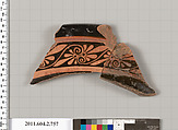 Terracotta fragment of a calyx-krater (bowl for mixing wine and water), Terracotta, Greek, Attic