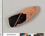 Terracotta fragment of a calyx-krater (bowl for mixing wine and water), Terracotta, Greek, Attic