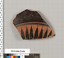 Terracotta fragment of a column-krater (bowl for mixing wine and water), Terracotta, Greek, Attic
