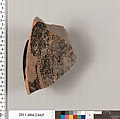 Terracotta fragment of a column-krater (bowl for mixing wine and water), Terracotta, Greek, Attic