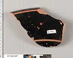 Terracotta fragment of a calyx-krater (bowl for mixing wine and water), Terracotta, Greek, Attic