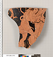 Terracotta fragment of a calyx-krater (bowl for mixing wine and water), Terracotta, Greek, Attic