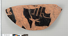 Terracotta fragment of a calyx-krater (bowl for mixing wine and water), Terracotta, Greek, Attic