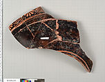 Terracotta fragment of a dinos? (deep round-bottomed bowl) or column-krater (bowl for mixing wine and water), Terracotta, Greek, Attic