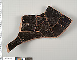 Terracotta fragment of a dinos? (deep round-bottomed bowl) or column-krater (bowl for mixing wine and water), Terracotta, Greek, Attic