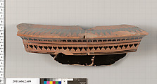Terracotta fragment of a column-krater (bowl for mixing wine and water), Terracotta, Greek, Attic