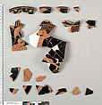Terracotta fragments of a psykter (vase for cooling wine), Attributed to Euphronios [Martine Denoyelle], Terracotta, Greek, Attic