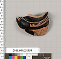 Terracotta fragment of a trefoil oinochoe (jug), Terracotta, Greek, Attic