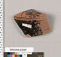 Terracotta fragment of a lekythos (oil flask), Terracotta, Greek, Attic