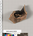 Terracotta fragment of an oinochoe (jug), Terracotta, Greek, Attic