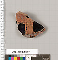 Terracotta fragment of an oinochoe (jug), Terracotta, Greek, Attic