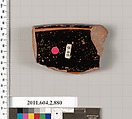Terracotta fragment of a bell-krater (bowl for mixing wine and water), Terracotta, Greek, Attic