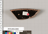 Terracotta fragment of a bell-krater (bowl for mixing wine and water), Terracotta, Greek, Attic