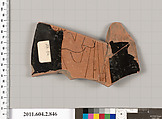 Terracotta fragment of a bell-krater (bowl for mixing wine and water), Terracotta, Greek, Attic
