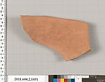Terracotta fragment of a pelike (jar), Terracotta, Greek, Attic