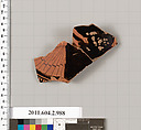 Terracotta fragment of an oinochoe (jug), Terracotta, Greek, Attic