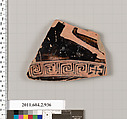 Terracotta fragment of a bell-krater (bowl for mixing wine and water), Terracotta, Greek, Attic