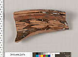 Terracotta fragment of a bell-krater (bowl for mixing wine and water), Terracotta, Greek, Attic