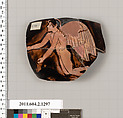 Terracotta fragment of a skyphos (deep drinking cup), Terracotta, Greek, Attic