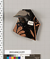 Terracotta fragment of a skyphos (deep drinking cup), Terracotta, Greek, Attic