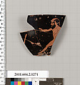 Terracotta rim fragment of a skyphos (deep drinking cup), Terracotta, Greek, Attic