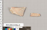 Terracotta fragments of a lekythos (oil flask), Terracotta, Greek, Attic