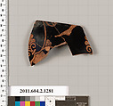 Terracotta fragment of a skyphos (deep drinking cup), Terracotta, Greek, Attic
